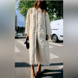 Cream Zara petal coat